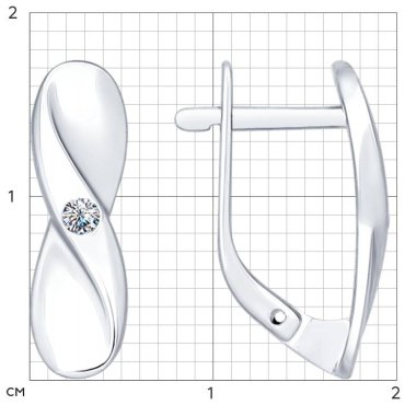Серьги SOKOLOV 87020004-s30 вес 2.44 г серебро, бриллиант купить,66690