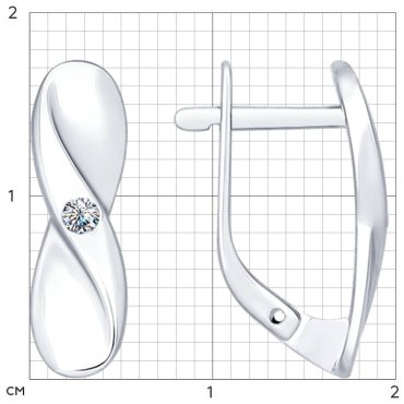 Серьги SOKOLOV 87020004-s30 вес 2.44 г серебро, бриллиант купить,66690