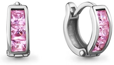 Серьги AQUAMARINE 43053В вес 1.68 г серебро, фианит купить,21422