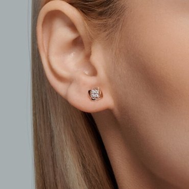 Пусеты Diamant 51-122-00398-2 вес 1.27 г золото, фианит купить,105269
