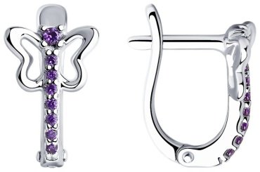 Серьги Diamant 94-120-01172-1 вес 1.8 г серебро, фианит купить,10209