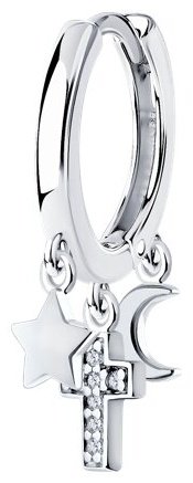 Моносерьга SOKOLOV 94170316 вес 1.66 г серебро, фианит купить,9747