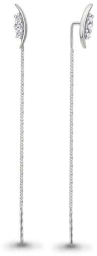 Серьги-цепочки AQUAMARINE 49804A.5 вес 1.2 г серебро, фианит купить,11774