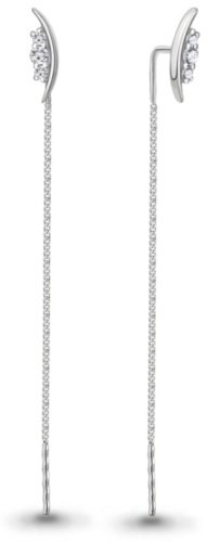 Серьги-цепочки AQUAMARINE 49804A.5 вес 1.2 г серебро, фианит купить,11774