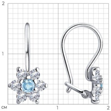 Серьги SOKOLOV 94026644 вес 1.33 г серебро, фианит купить,12312