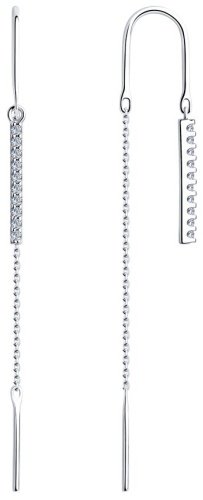 Серьги Diamant 94-123-01502-1 вес 1.38 г серебро, фианит купить,11879