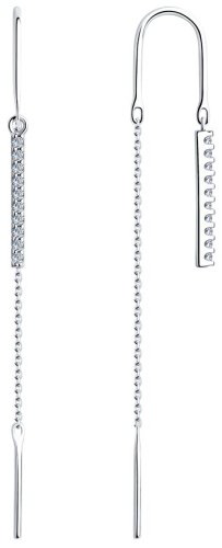 Серьги Diamant 94-123-01502-1 вес 1.38 г серебро, фианит купить,11879