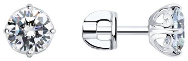 Пусеты SOKOLOV 94025227 вес 1.96 г серебро, фианит купить,15000