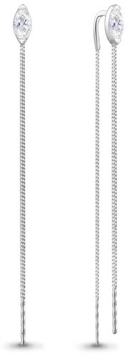 Серьги-цепочки AQUAMARINE A48965_s вес 1.66 г серебро, фианит купить,14544