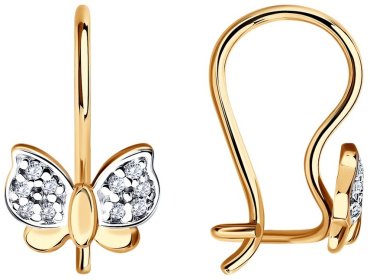 Серьги SOKOLOV 026865 вес 1.02 г золото, фианит купить,104000