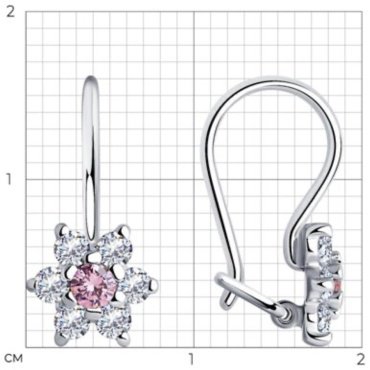 Серьги SOKOLOV 94026645 вес 1.32 г серебро, фианит купить,10866
