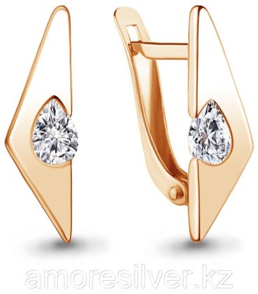 Серьги AQUAMARINE 48619.6 вес 2.08 г серебро, фианит купить,25650