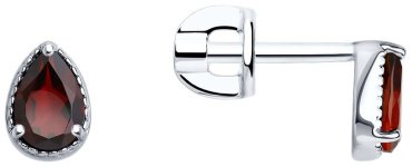 Пусеты SOKOLOV 92022550 вес 1.51 г серебро, гранат купить,10389