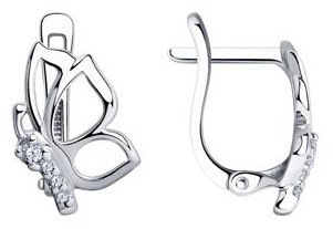 Серьги Diamant 94-120-01129 вес 1.94 г серебро, без вставок купить,9004