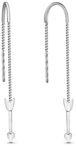 Серьги-цепочки AQUAMARINE 33145 вес 0.94 г серебро, без вставок купить,11774