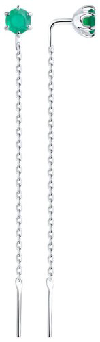 Серьги-цепочки SOKOLOV 92022464 вес 1.52 г серебро, агат купить,12038