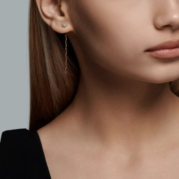Серьги-цепочки Diamant 51-123-02208-1 вес 1.2 г золото, фианит купить,89555