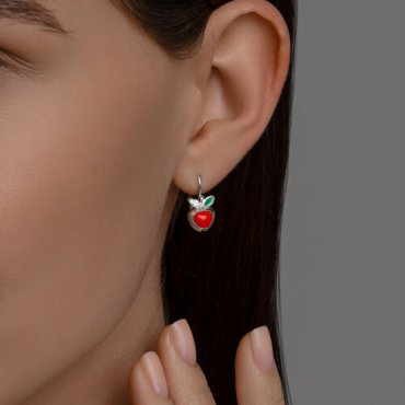Серьги Diamant 94-120-02171-1 вес 1.73 г серебро, фианит, эмаль купить,9198