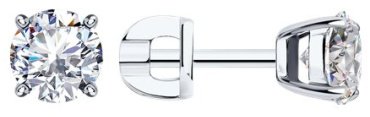 Серьги Diamant 94-122-01550-1 вес 1.74 г серебро, фианит купить,13000