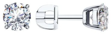 Серьги Diamant 94-122-01550-1 вес 1.74 г серебро, фианит купить,13000