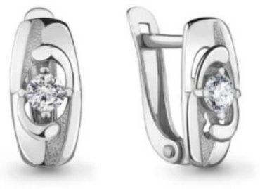 Серьги AQUAMARINE 46861А.5 вес 1.49 г серебро, фианит купить,13297