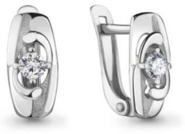 Серьги AQUAMARINE 46861А.5 вес 1.49 г серебро, фианит купить,13297