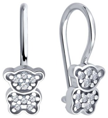 Серьги SOKOLOV 94026917 вес 1.12 г серебро, фианит купить,8003