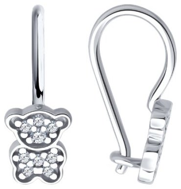 Серьги SOKOLOV 94026917 вес 1.12 г серебро, фианит купить,8003