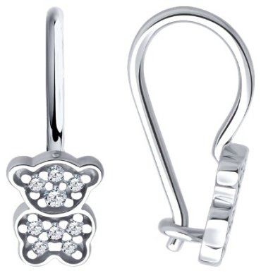 Серьги SOKOLOV 94026917 вес 1.12 г серебро, фианит купить,8003