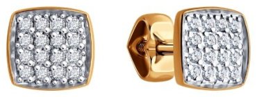 Пусеты Diamant 51-122-02243-1 вес 1.1 г золото, фианит купить,120633