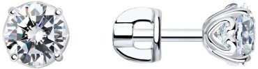 Пусеты SOKOLOV 94025221 вес 1.71 г серебро, фианит купить,8699