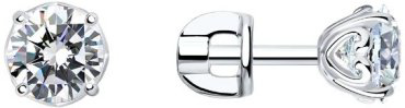 Пусеты SOKOLOV 94025221 вес 1.71 г серебро, фианит купить,8699