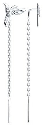 Серьги-цепочки SOKOLOV 94025973 вес 1.25 г серебро, фианит купить,NaN