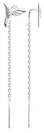 Серьги-цепочки SOKOLOV 94025973 вес 1.25 г серебро, фианит купить,NaN