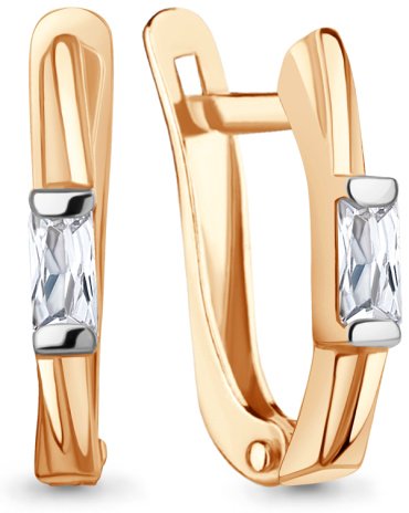 Серьги AQUAMARINE 400221_a вес 1.7 г серебро, фианит купить,16483