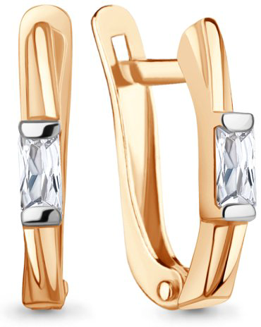 Серьги AQUAMARINE 400221_a вес 1.7 г серебро, фианит купить,16483