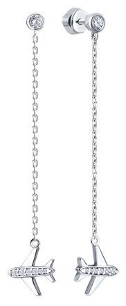 Серьги SOKOLOV 94026736 вес 2.75 г серебро, фианит купить,9549