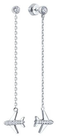 Серьги SOKOLOV 94026736 вес 2.75 г серебро, фианит купить,9549