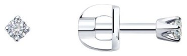 Моносерьга SOKOLOV 94170002 вес 0.47 г серебро, фианит купить,5483