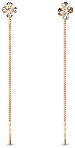 Серьги-цепочки AQUAMARINE 30799.6 вес 0.79 г серебро, фианит купить,11774