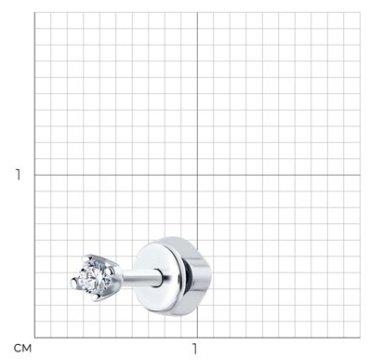 Моносерьга SOKOLOV 94170002 вес 0.47 г серебро, фианит купить,5483