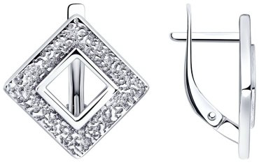 Серьги Diamant 94-120-01508-1 вес 3.34 г серебро, без вставок купить,15236