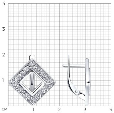 Серьги Diamant 94-120-01508-1 вес 3.34 г серебро, без вставок купить,15236