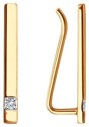 Серьги Diamant 51-120-01634-1 вес 1.2 г золото, фианит купить,87003