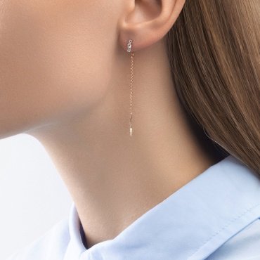 Серьги-цепочки SOKOLOV 027183 вес 1.01 г золото, фианит купить,102756