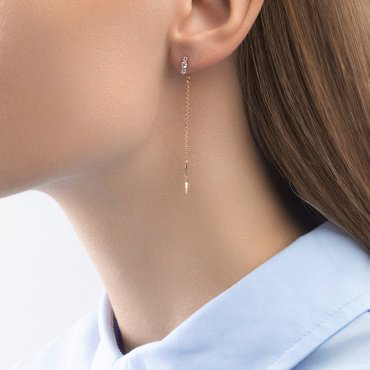 Серьги-цепочки SOKOLOV 027183 вес 1.01 г золото, фианит купить,102756