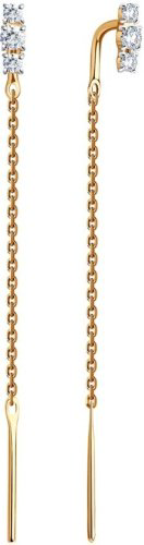 Серьги-цепочки SOKOLOV 027183 вес 1.01 г золото, фианит купить,102756