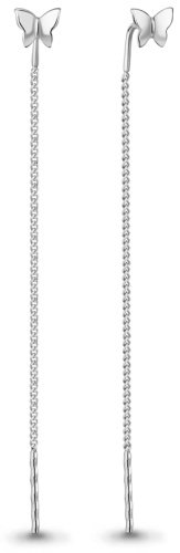 Серьги-цепочки AQUAMARINE 34717.5 вес 0.82 г серебро, без вставок купить,11774