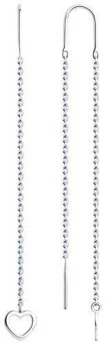 Серьги-цепочки Diamant 94-123-01430-1 вес 1.81 г серебро, без вставок купить,15390