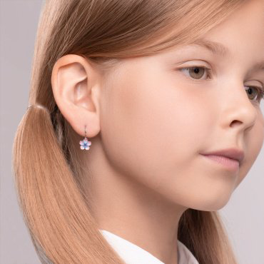Серьги SOKOLOV 94024040 вес 1.35 г серебро, фианит, эмаль купить,12312